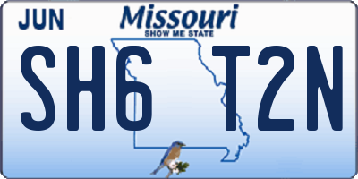MO license plate SH6T2N