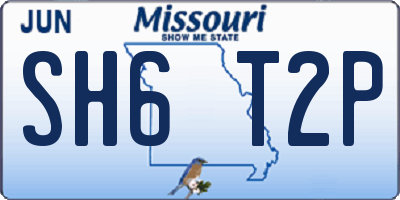MO license plate SH6T2P