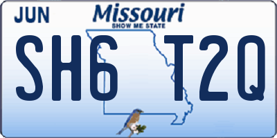 MO license plate SH6T2Q