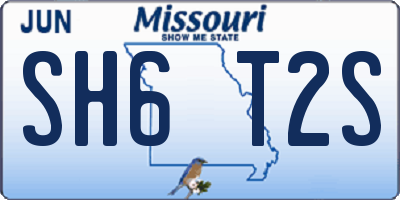 MO license plate SH6T2S