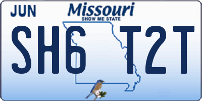 MO license plate SH6T2T