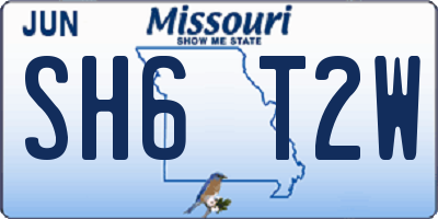 MO license plate SH6T2W