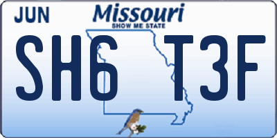 MO license plate SH6T3F