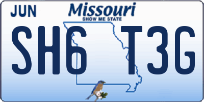 MO license plate SH6T3G