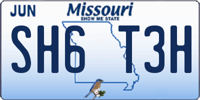MO license plate SH6T3H
