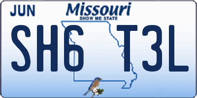 MO license plate SH6T3L