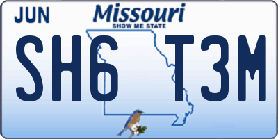 MO license plate SH6T3M