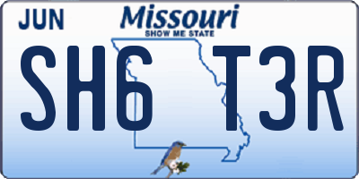MO license plate SH6T3R