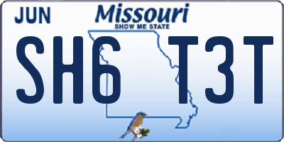 MO license plate SH6T3T