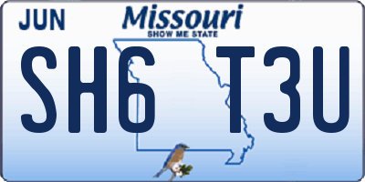 MO license plate SH6T3U
