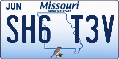 MO license plate SH6T3V
