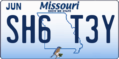 MO license plate SH6T3Y