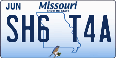 MO license plate SH6T4A