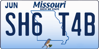MO license plate SH6T4B
