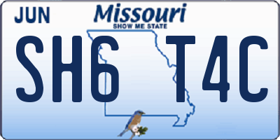 MO license plate SH6T4C
