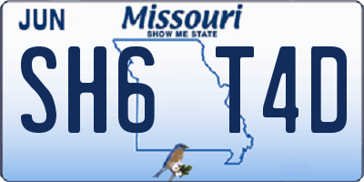MO license plate SH6T4D