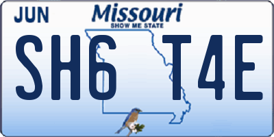 MO license plate SH6T4E