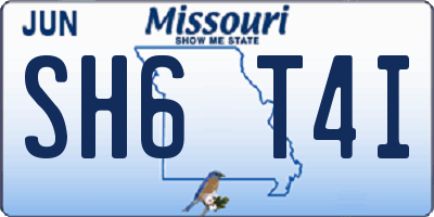 MO license plate SH6T4I
