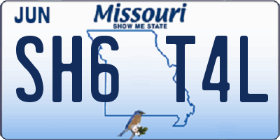 MO license plate SH6T4L
