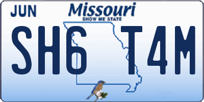 MO license plate SH6T4M