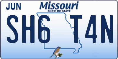 MO license plate SH6T4N