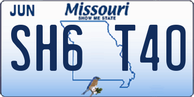 MO license plate SH6T4O