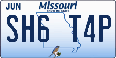 MO license plate SH6T4P