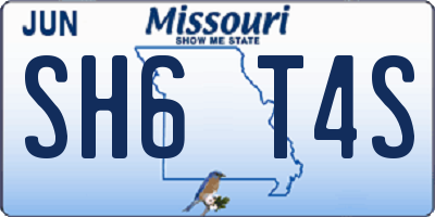 MO license plate SH6T4S
