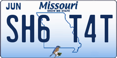 MO license plate SH6T4T
