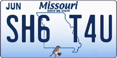 MO license plate SH6T4U
