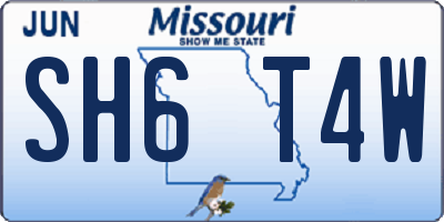 MO license plate SH6T4W