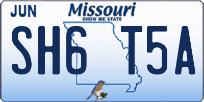 MO license plate SH6T5A