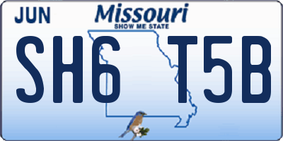 MO license plate SH6T5B