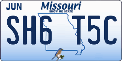 MO license plate SH6T5C