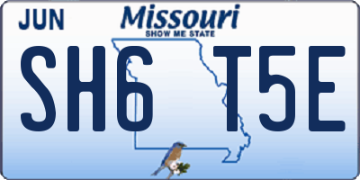 MO license plate SH6T5E