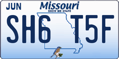 MO license plate SH6T5F