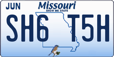 MO license plate SH6T5H