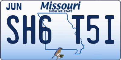MO license plate SH6T5I