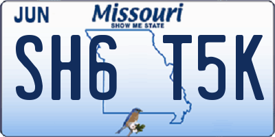 MO license plate SH6T5K