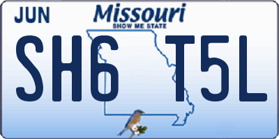MO license plate SH6T5L