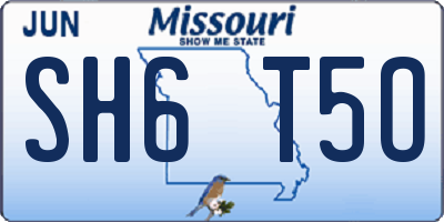 MO license plate SH6T5O