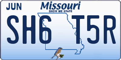 MO license plate SH6T5R