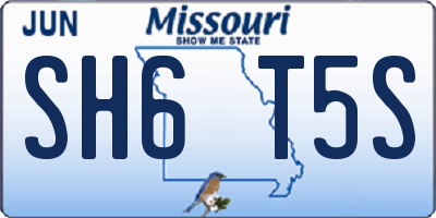 MO license plate SH6T5S