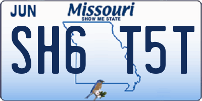 MO license plate SH6T5T