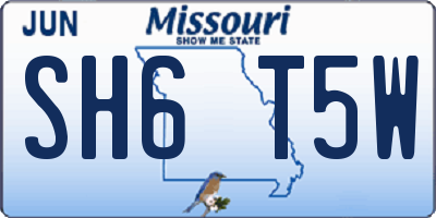 MO license plate SH6T5W