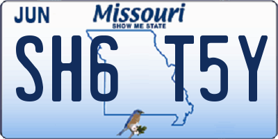MO license plate SH6T5Y