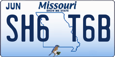 MO license plate SH6T6B