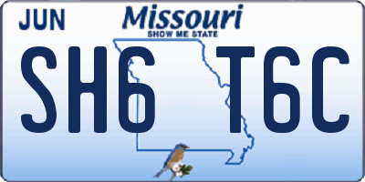 MO license plate SH6T6C