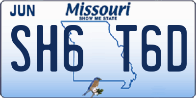 MO license plate SH6T6D