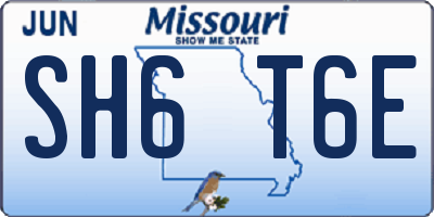 MO license plate SH6T6E